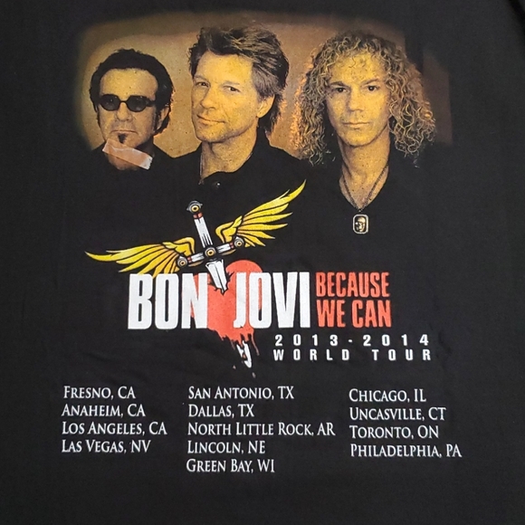 BON JOVI 'Because We Can' 2013 Tour NWOT XL concert tee black short sleeve - Picture 4 of 6
